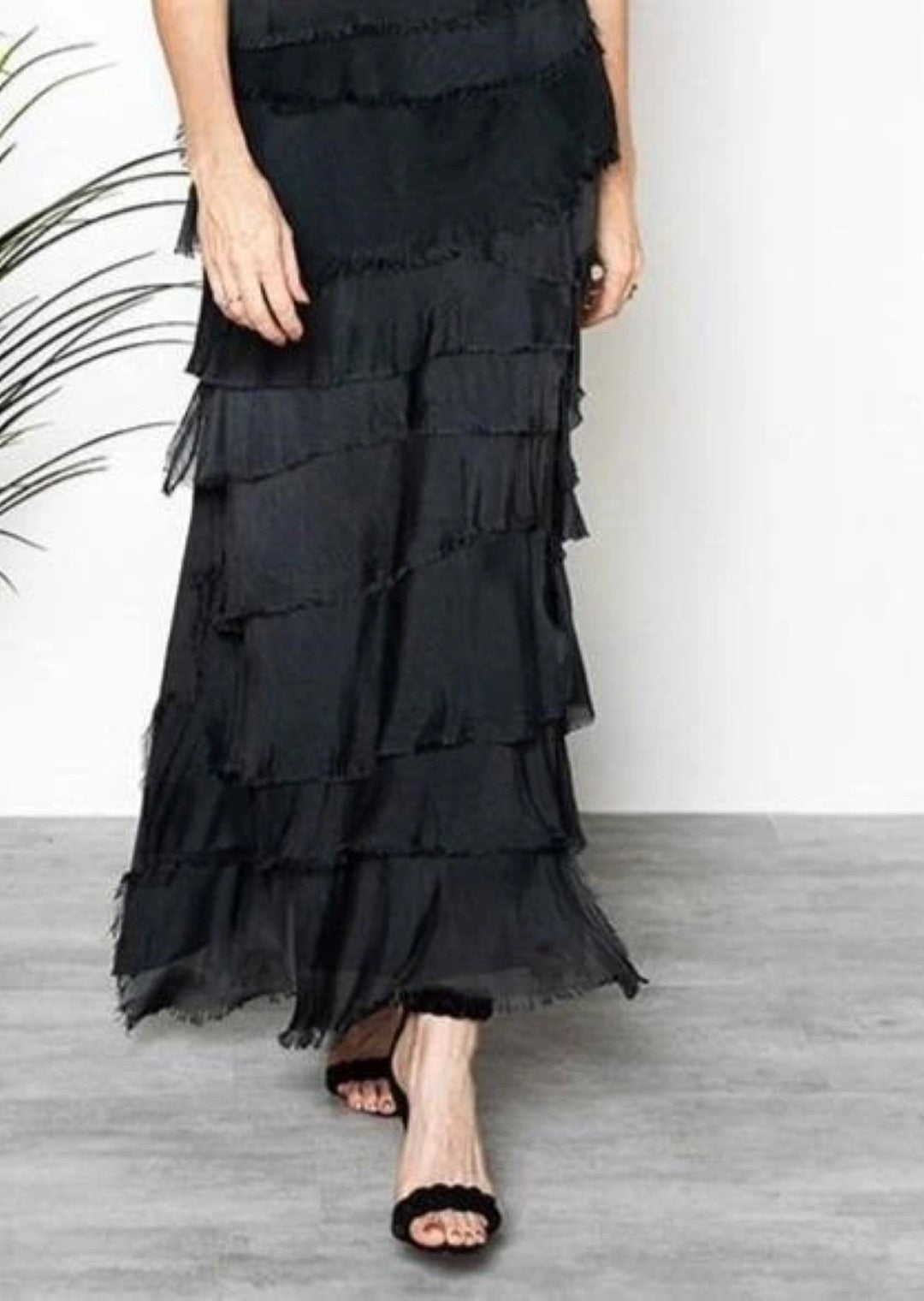 Fifi Silk Layer Skirt - Granite