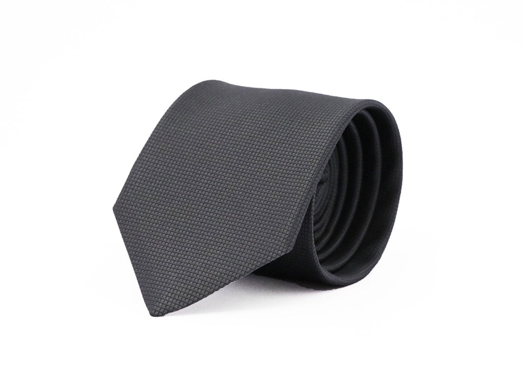 Fellini Classic Jacquard Tie - Charcoal