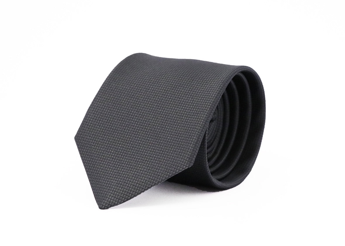 Fellini Classic Jacquard Tie - Charcoal