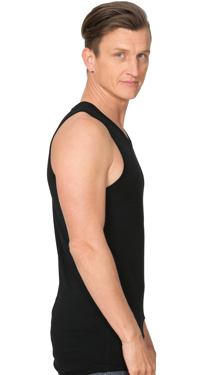 Brass Monkey Merino Singlet - Black