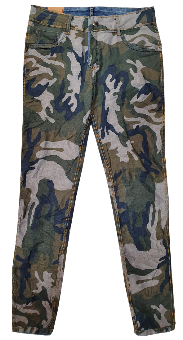 Womens Reversible Jeans - Navy & Green Camo