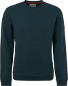 No Excess Sweatshirt Crew Neck Woven Detail - Dark Seagreen