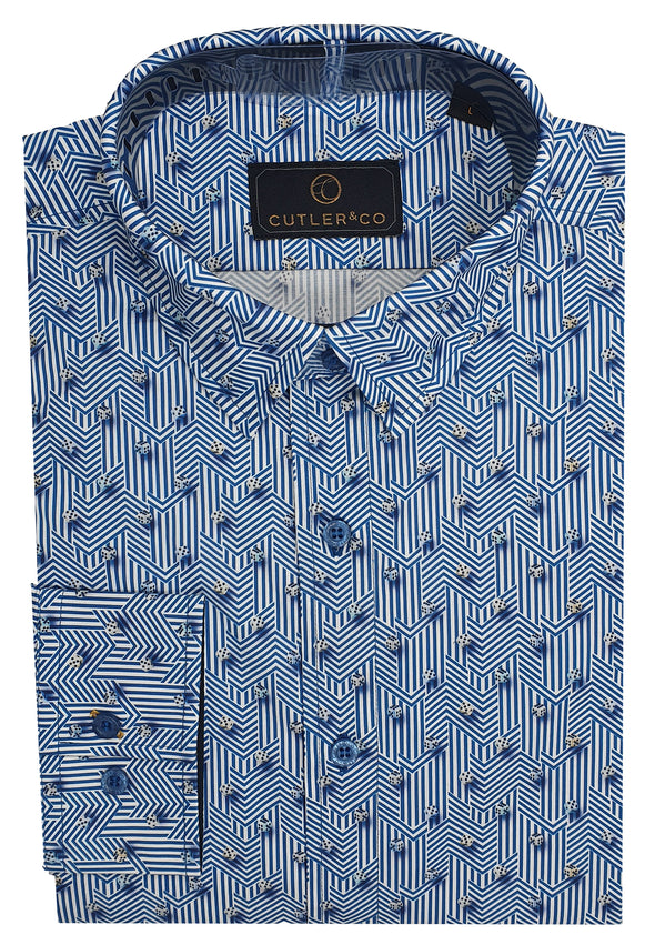 Cutler & Co Nigel Geometric Dice Long Sleeve Shirt