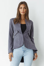 Caju Military Suede Look Jacket - Slate