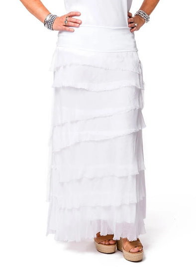 Fifi Silk Layer Skirt - White
