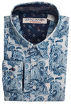 John Lennon Blue Paisley Print Long Sleeve Shirt