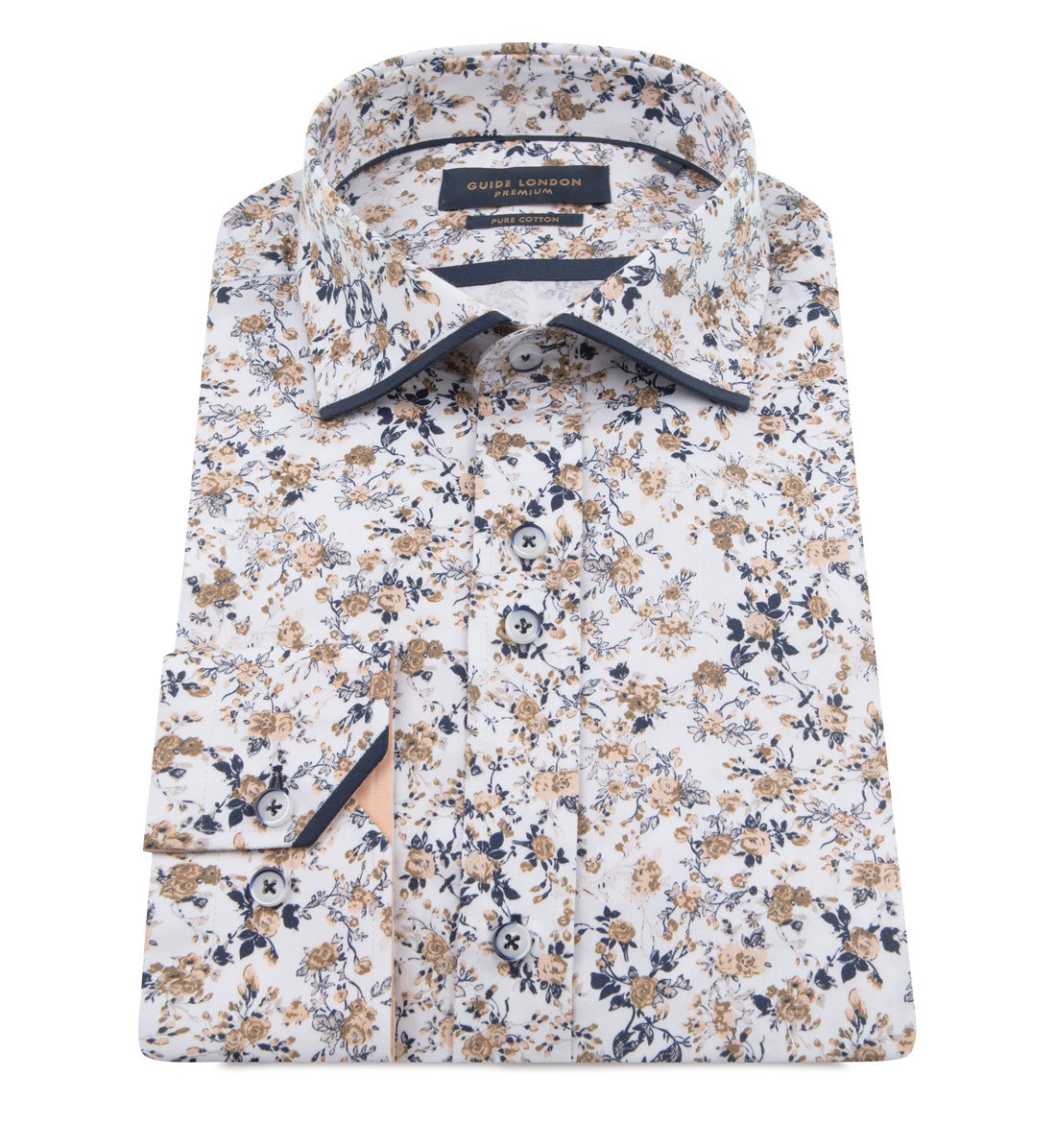 GUIDE LONDON BLUE WITH LARGE FLORAL PRINT SHIRT