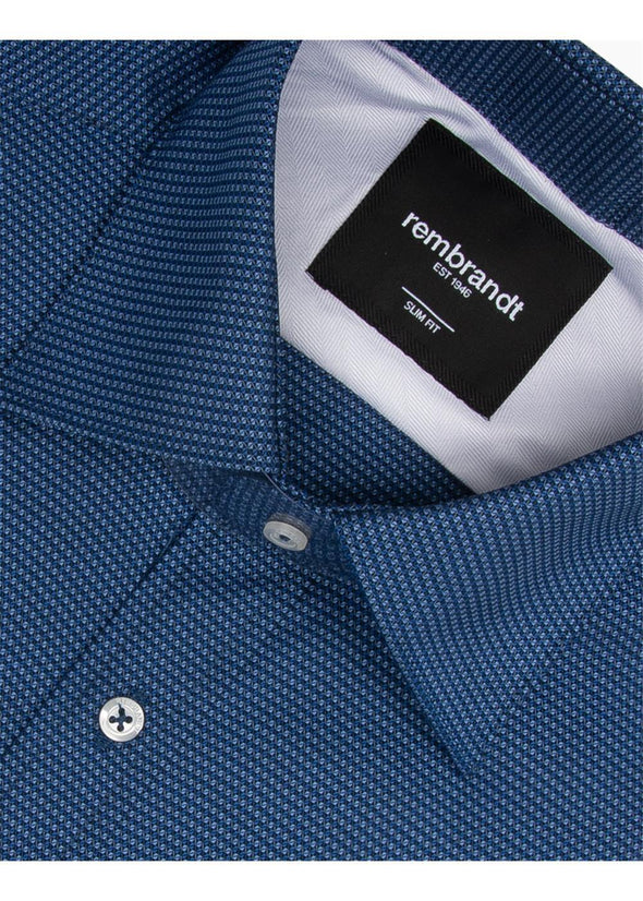 London Long Sleeve Shirt - Textured Blue