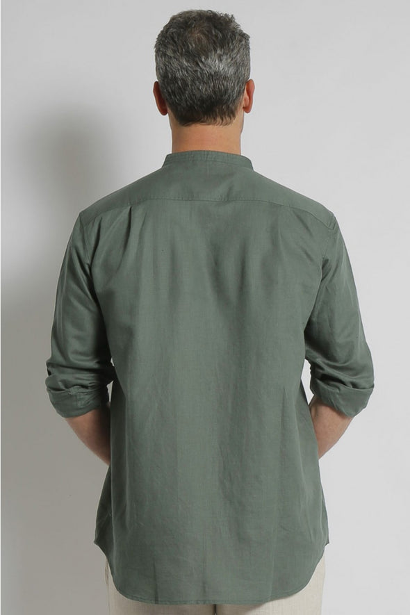 Hemp Grandpa Long Sleeve Shirt - Green