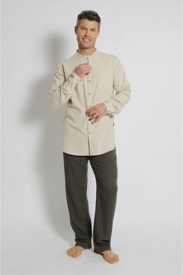 Hemp Grandpa Long Sleeve Shirt - Natural