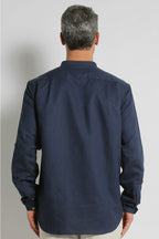 Hemp Grandpa Long Sleeve Shirt - Navy
