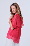 The Italian Closet: Bowtiful Silk batwing with bow back - Red
