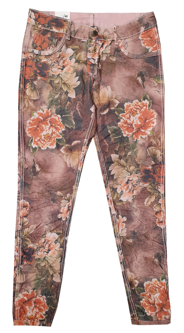 Womens Reversible Jeans - Pink & Roses