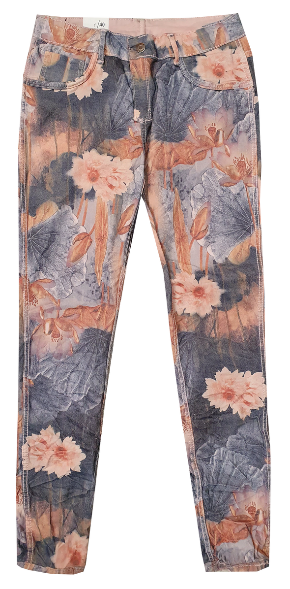 Womens Reversible Jeans - Pink & Water Lillie