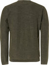 No Excess Sweatshirt Crew Neck 100% Knitted Cotton - Dark Army