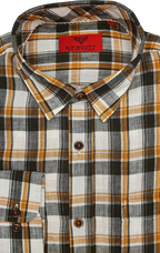 R.F. Scott Fields Long Sleeve Linen Shirt - Mandarin Check