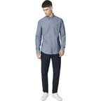 Ben Sherman Chambray Dark Navy Long Sleeve Shirt