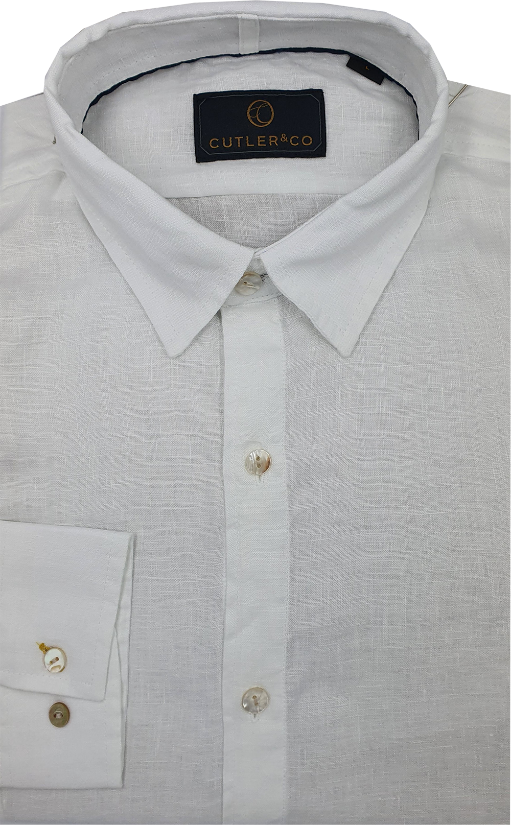 Cutler & Co Blake Linen Long Sleeve Shirt - White