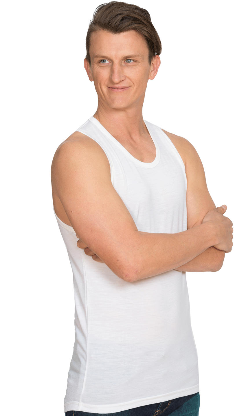 Brass Monkey Merino Singlet - White