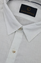 Cutler & Co Blake Linen Long Sleeve Shirt - White