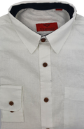 R.F. Scott Angus Long Sleeve Linen Shirt - White